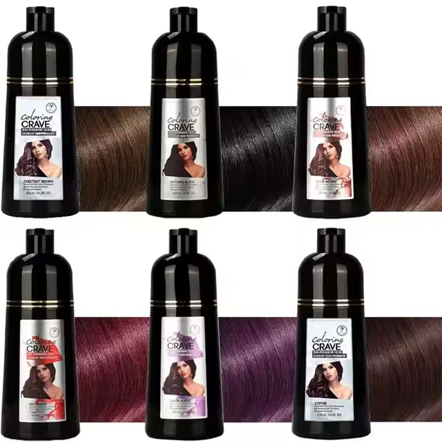 OEM ODM 3 In 1 Instant 500ml Bottle Japanese White Hair Black Color Cream Dark Brown Hair Dye Shampoo