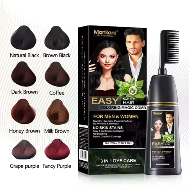 OEM 2 In 1professional Permanent Wholesale Easy Shampoo Natural Black Hair Dye Color Cream With Comb