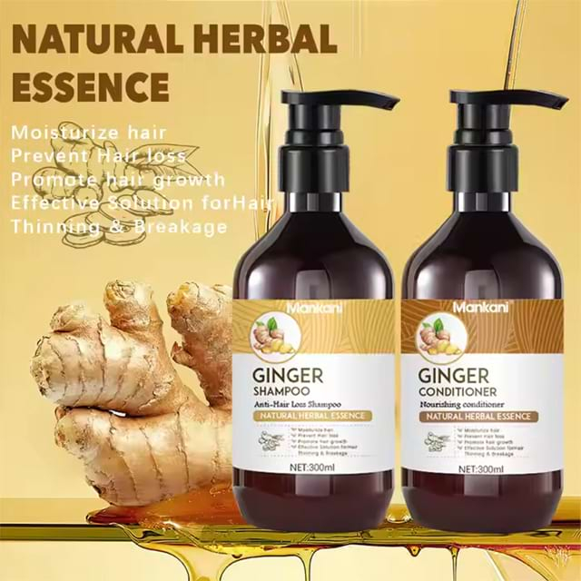 OEM Wholesale 300 Ml Ginger Hair Growth Shampoo Oil Control Anti-hair Loss Hair Care Shampoo And Conditioner