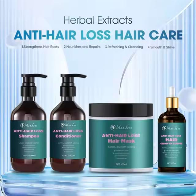 OEM Private Label Organic Anti Hair Loss Treatment Herbal Shampoo And Conditioner Set For Hair Growth